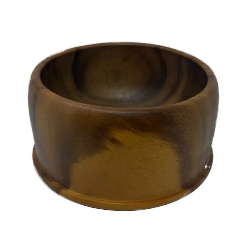 Villa Acacia Small Hand-Turned Wood Accent Trinket Bowl 6.5
